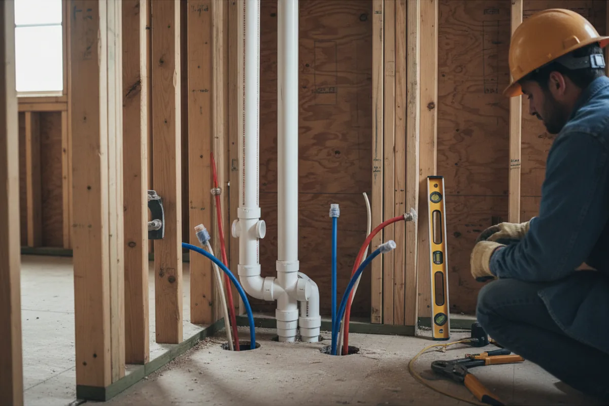 Drain and supply rough-in during Drain Cleaning in Jackson Springs